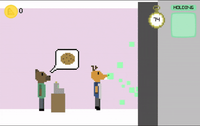 GIF of the player going from the 2D world to the 3D world